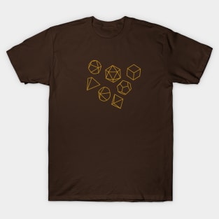 Geometric Dice Pattern in Mustard T-Shirt